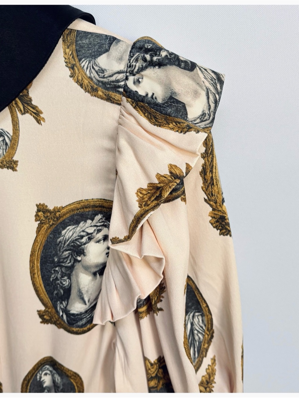 NWT Anthro Maeve Satin Portrait Front-Tie Mini Dress baroque-inspired look, S - Picture 8 of 13